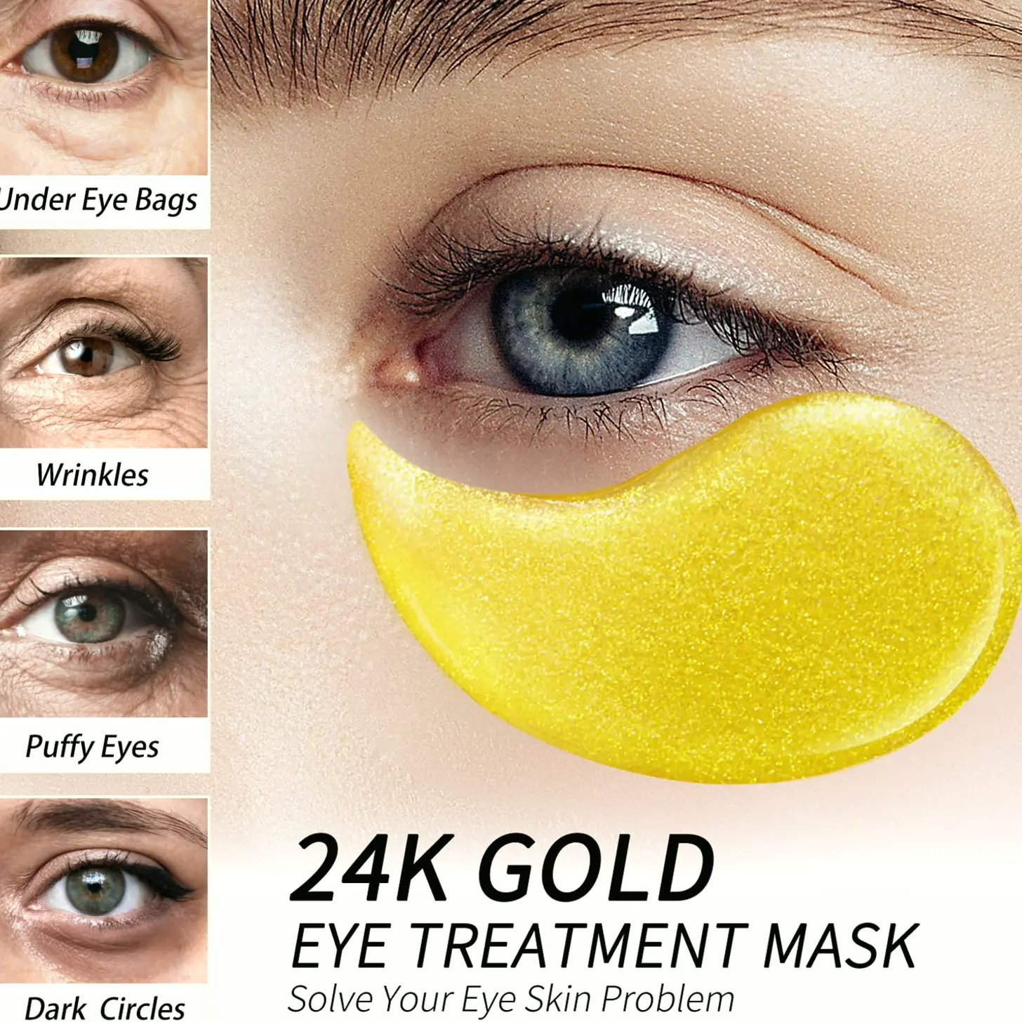 Radiant Shine Under Eye Patches - 60pcs Treatment for Puffy Eyes