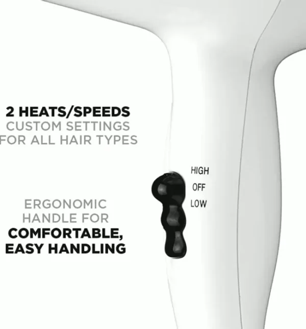 Conair Brand Blow Dryer, 1875 Watt Medium Hair Dryer, White Color