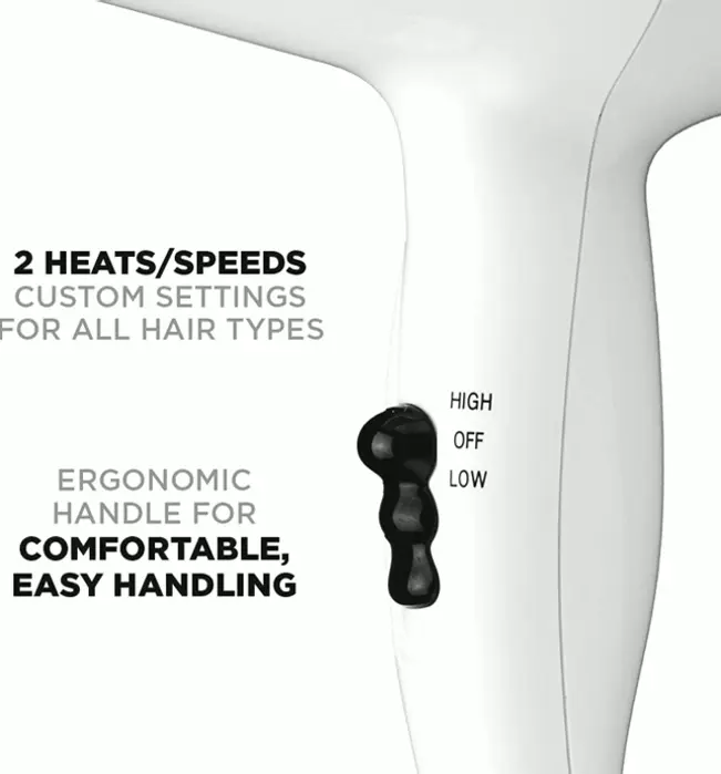 Conair Brand Blow Dryer, 1875 Watt Medium Hair Dryer, White Color