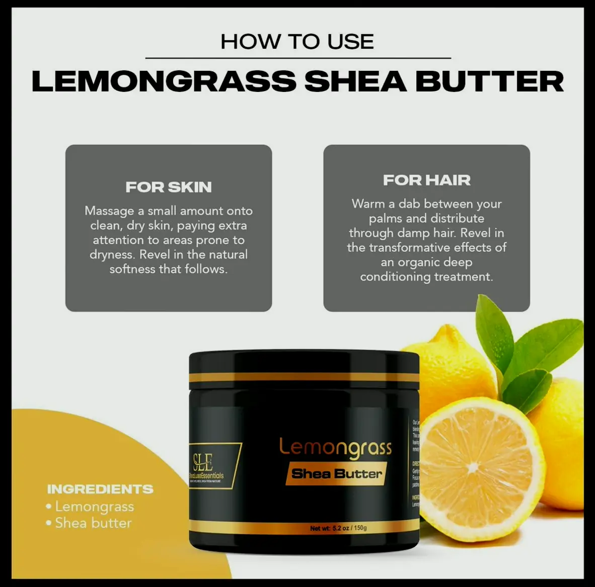 Lemongrass Shea Butter – Organic Skin Care