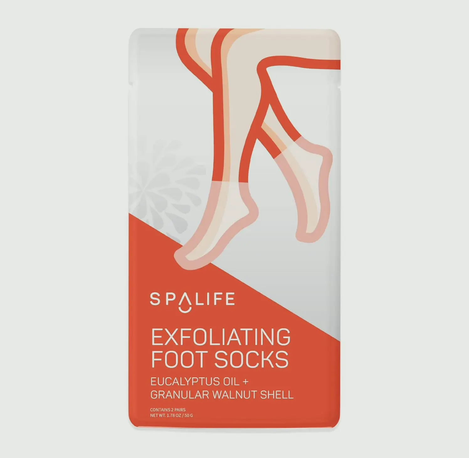 SpaLifeScrubbing Foot Booties - Eucalyptus Extract + Granular Walnut Particles Eight Pack