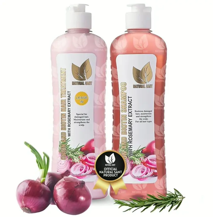 Onion Biotin Rosemary Shampoo & Treatment Kit for Stronger Locks