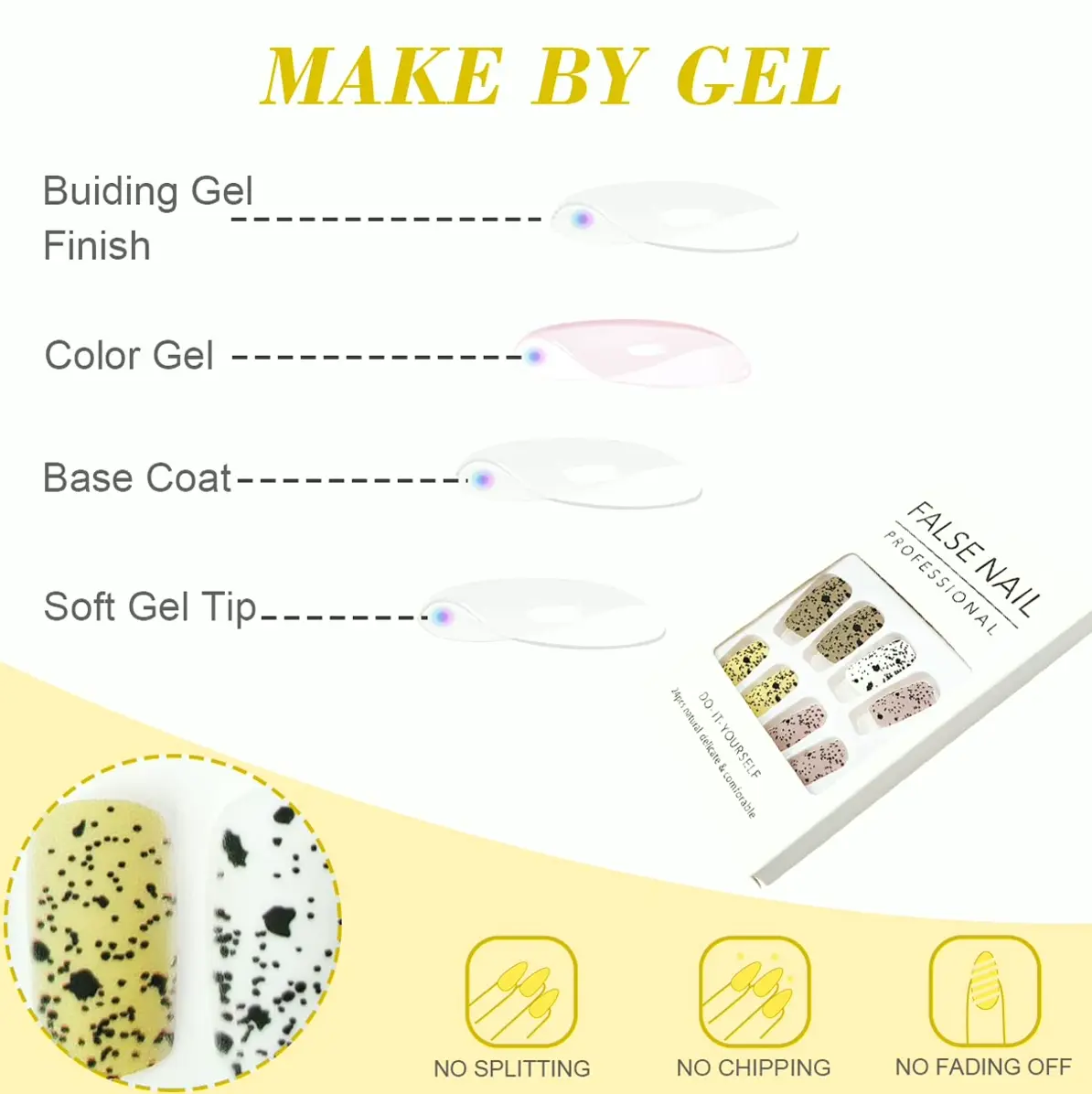 Stylish Easter Glue-On Nails Set for Spring
