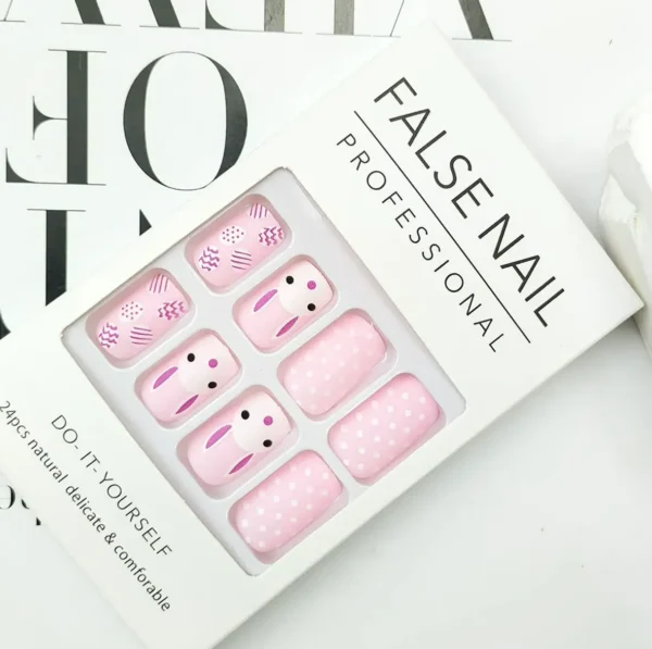 Spring Stick-On Nails Rabbit Pattern - 24 Units