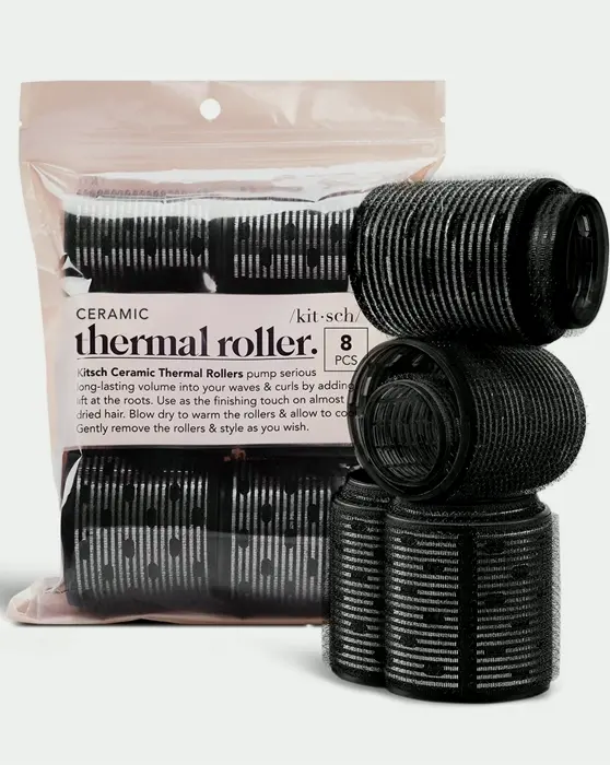 Kitsch Thermal Hair Rollers for All Hair - 8pcs Black