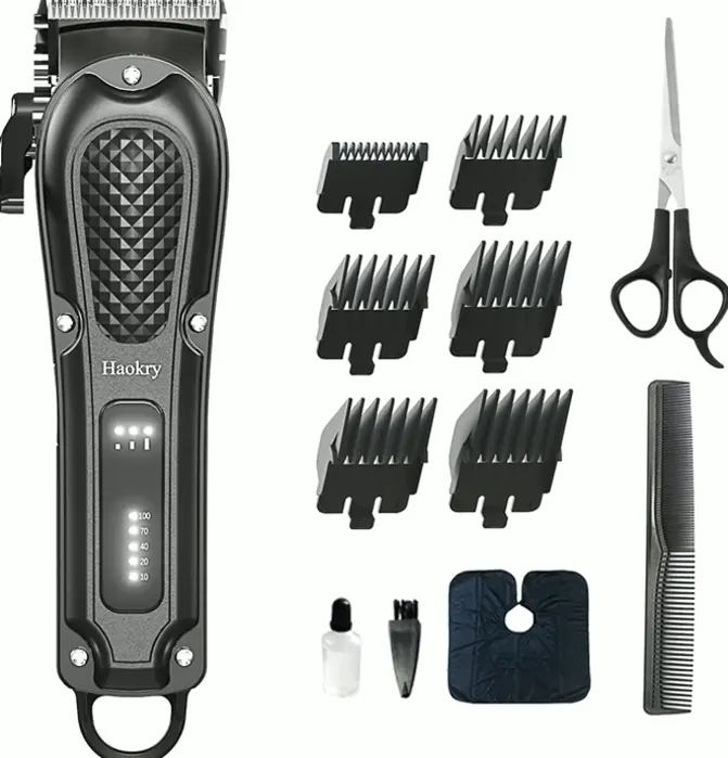 Professional Men's Hair Clippers - Wireless & Corded Barber Clippers for Hair Cutting & Beard Trimmer